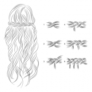 коса водопад схема плетения